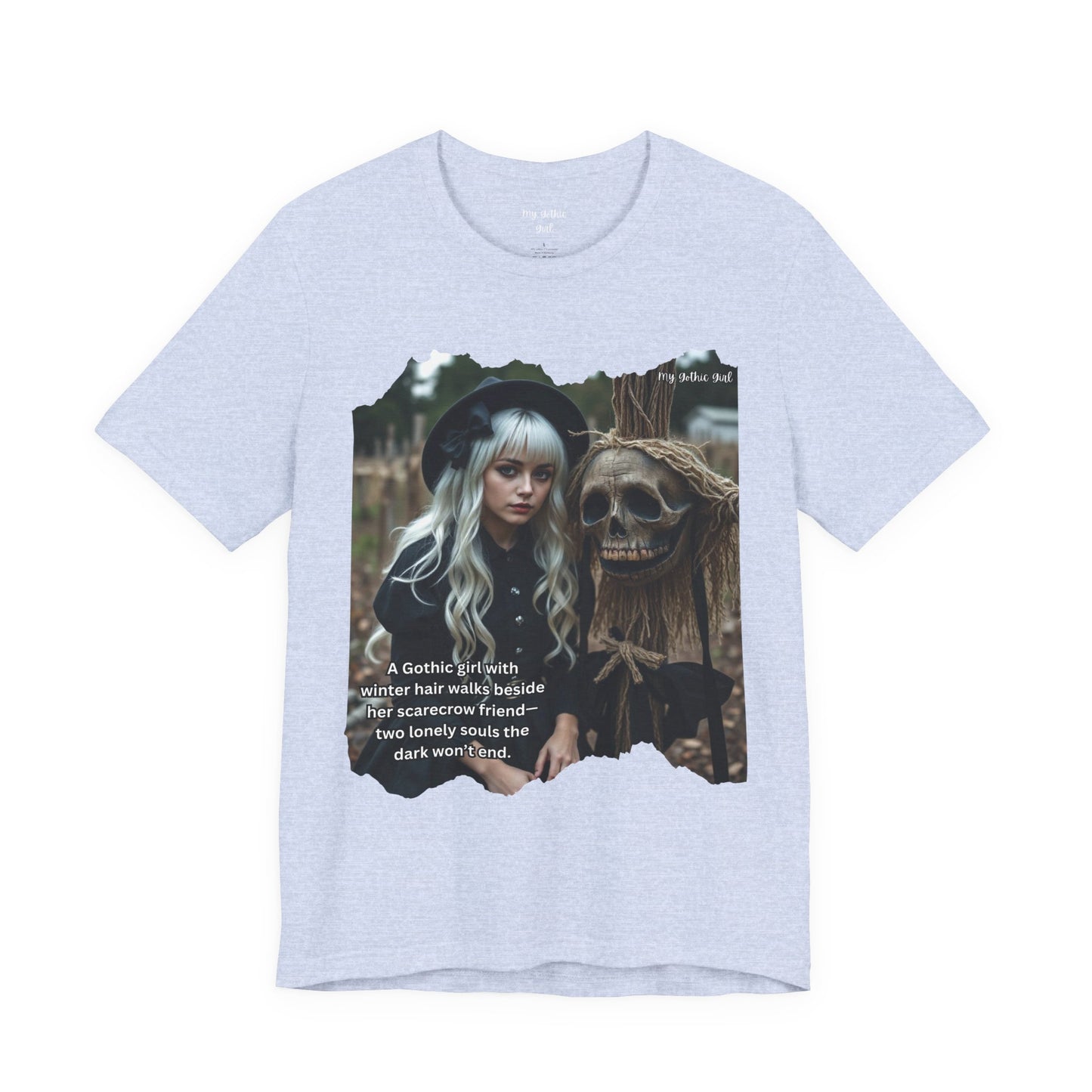 My Gothic Girl T-Shirt "Scarecrow Friend" – Whimsy Goth Streetwear, Dark Poetry Fashion, Alt Aesthetic Apparel