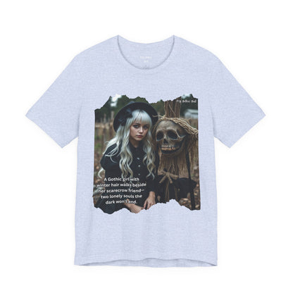 My Gothic Girl T-Shirt "Scarecrow Friend" – Whimsy Goth Streetwear, Dark Poetry Fashion, Alt Aesthetic Apparel