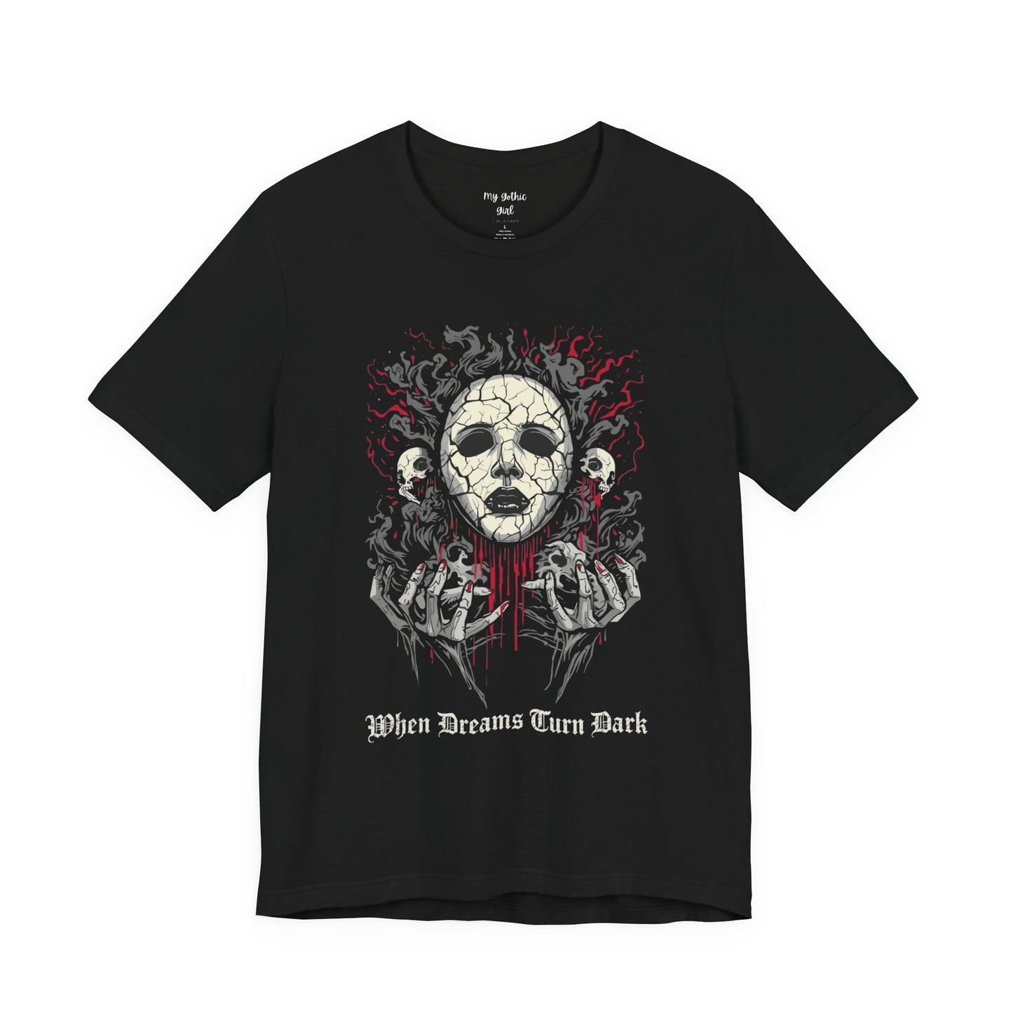 "When Dreams Turn Dark" Gothic Art The Cracked Face T Shirt