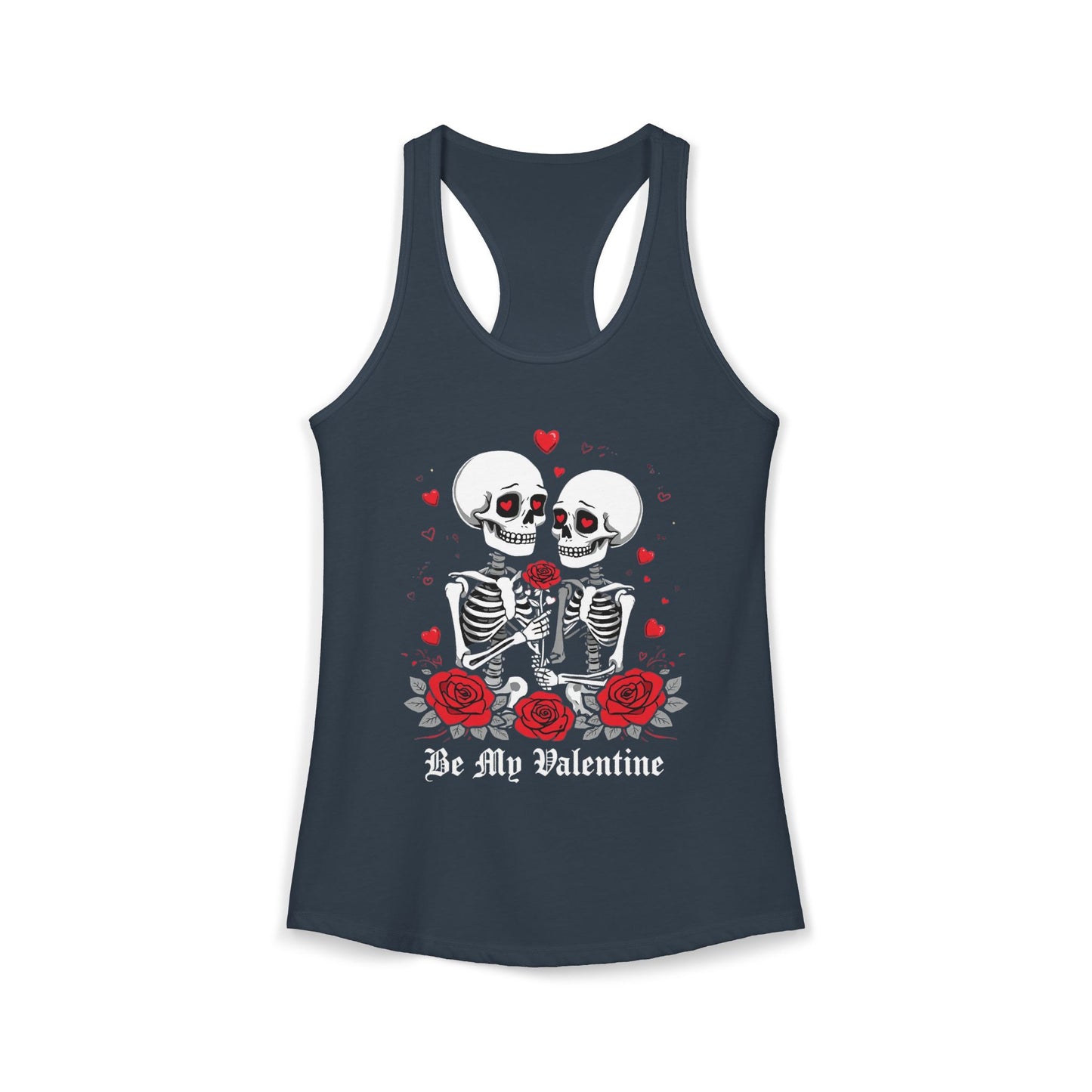 Cute Gothic Skeleton Romance Shirt — Women's Racerback Tank