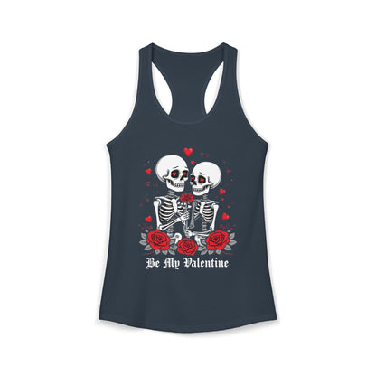 Cute Gothic Skeleton Romance Shirt — Women's Racerback Tank