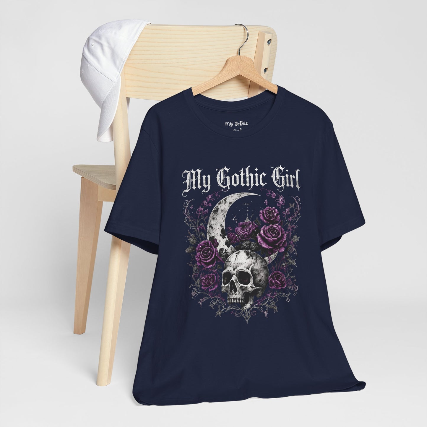 My Gothic Girl Skull Tee — Gothic Moon & Purple Roses T-Shirt