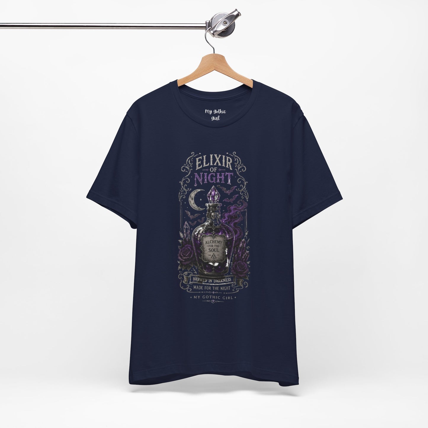"Elixir of Night - Alchemy for the Soul" Gothic Design Short Sleeve T Shirt