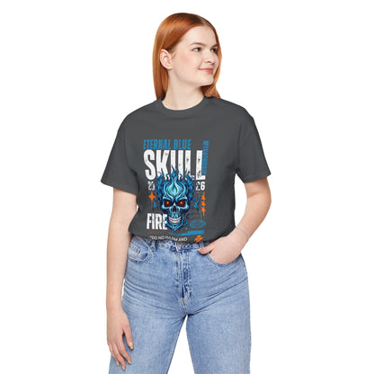 Eternal Blue Skull Flame Gothic Tee
