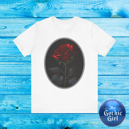 My Gothic Girl T-Shirts for Women & Men "Linda's Red Rose" Dark Aesthetic & Alternative Tees – My Gothic Girl