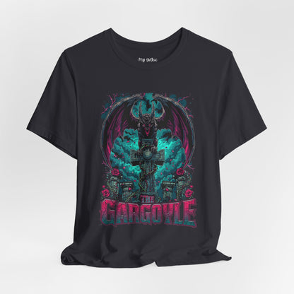 Gargoyle Graphic Tee — Dark Gothic Winged Statue Design