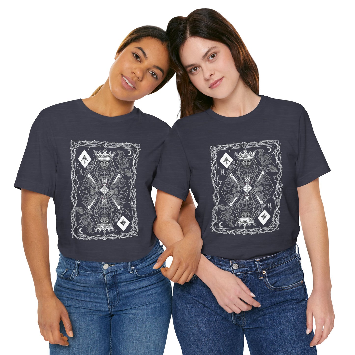 King of Diamonds Playing Card Graphic Tee — Dark Gothic King Design