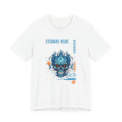 Eternal Blue Skull Flame Gothic Tee