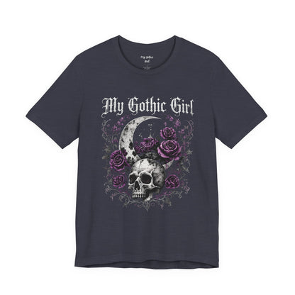 My Gothic Girl Skull Tee — Gothic Moon & Purple Roses T-Shirt