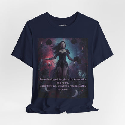 Fantasy Witch T‑Shirt — "From shadowed depths..." Mystical Gothic Tee