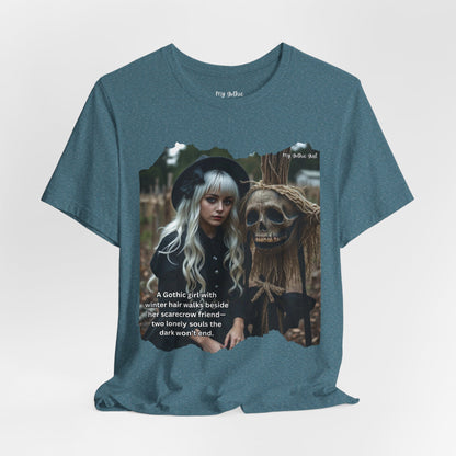 My Gothic Girl T-Shirt "Scarecrow Friend" – Whimsy Goth Streetwear, Dark Poetry Fashion, Alt Aesthetic Apparel