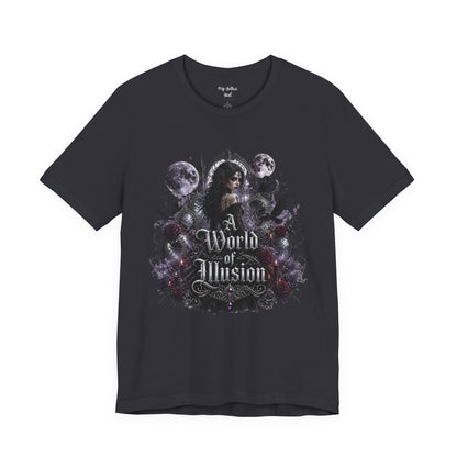 Gothic Moonlight Tee — "A World of Illusion" Graphic T-Shirt