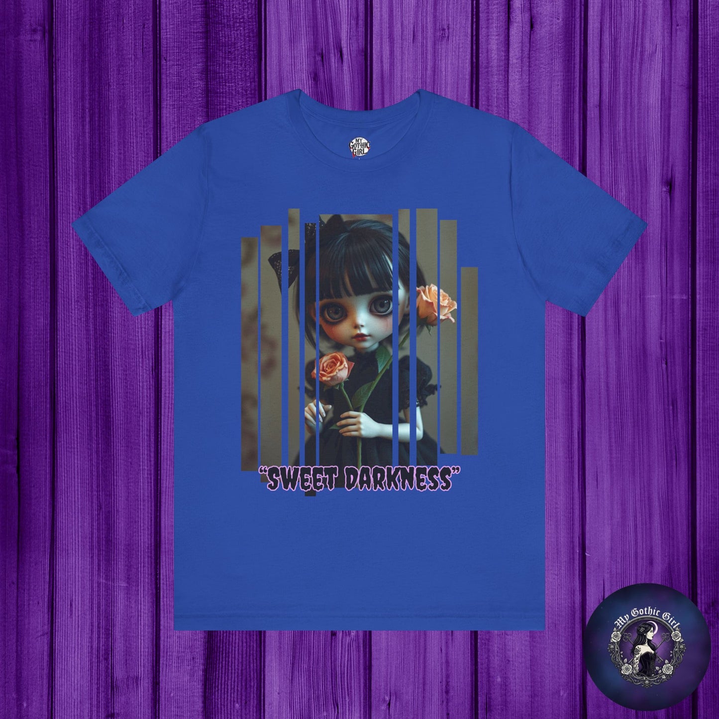 “Sweet Darkness” — Kawaii-style Gothic doll Graphic T-Shirt – Alt Aesthetic Poetic Goth Street-wear