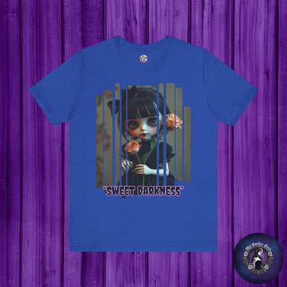 “Sweet Darkness” — Kawaii-style Gothic doll Graphic T-Shirt – Alt Aesthetic Poetic Goth Street-wear