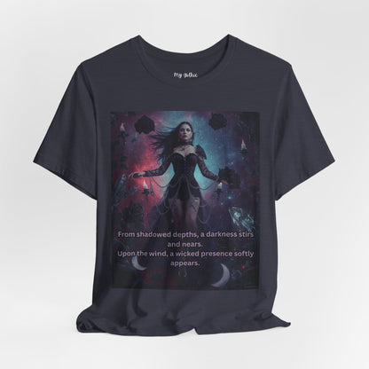 Fantasy Witch T‑Shirt — "From shadowed depths..." Mystical Gothic Tee
