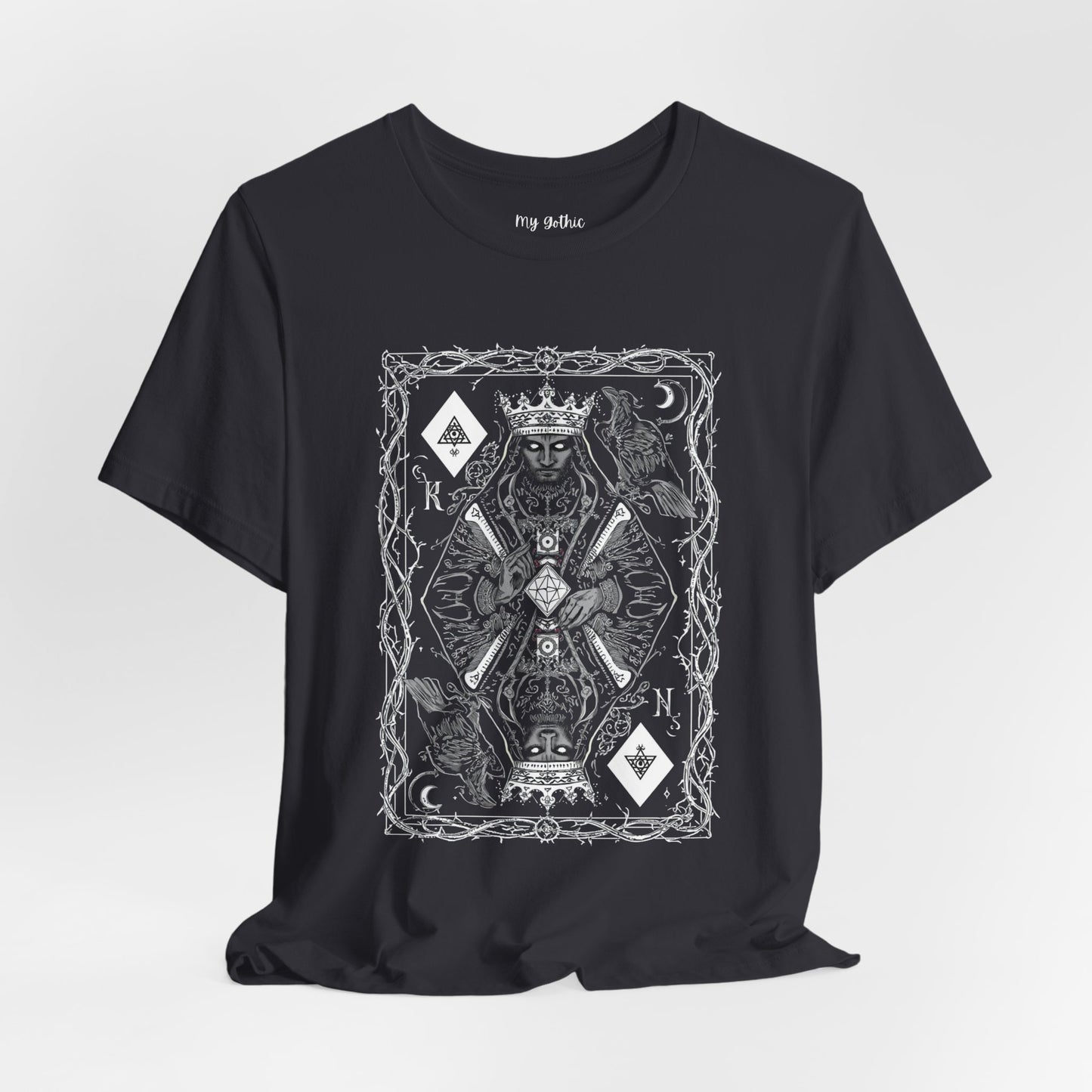 King of Diamonds Playing Card Graphic Tee — Dark Gothic King Design