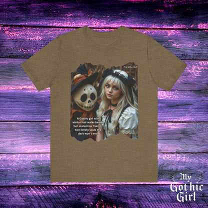 My Gothic Girl T-Shirt "Scarecrow Friend" – Whimsy Goth Streetwear, Dark Poetry Fashion, Alt Aesthetic Apparel