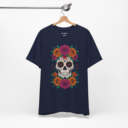Sugar Skull Floral Tee — Day of the Dead Skull T-Shirt
