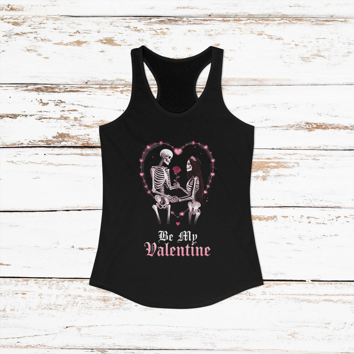 Copy of Copy of Cute Gothic Skeleton Romance Shirt — Women's Racerback Tank