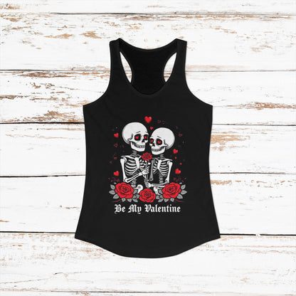 Cute Gothic Skeleton Romance Shirt — Women's Racerback Tank