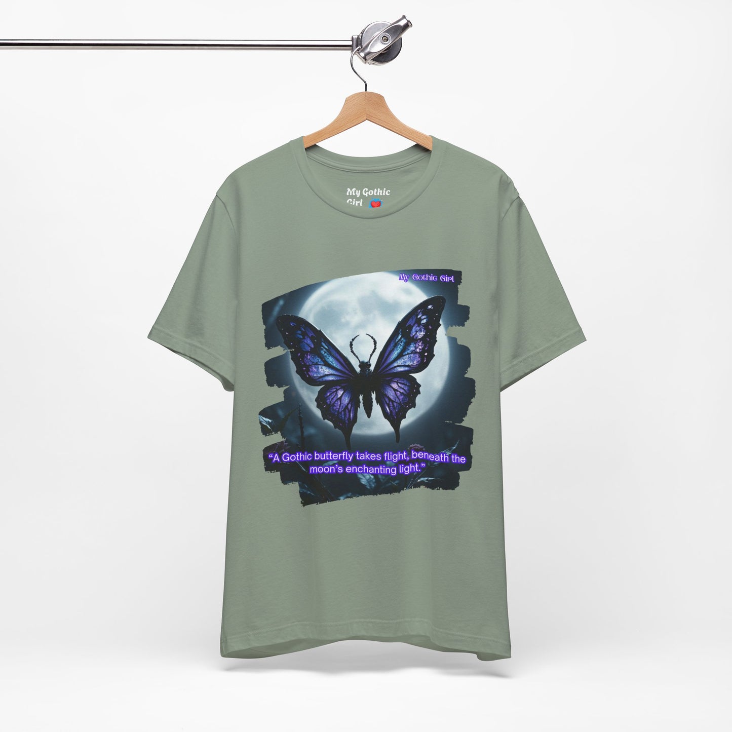 My Gothic Girl T-Shirt "Purple Gothic Butterfly" – Whimsy Goth Streetwear, Dark Poetry Fashion, Alt Aesthetic Apparel
