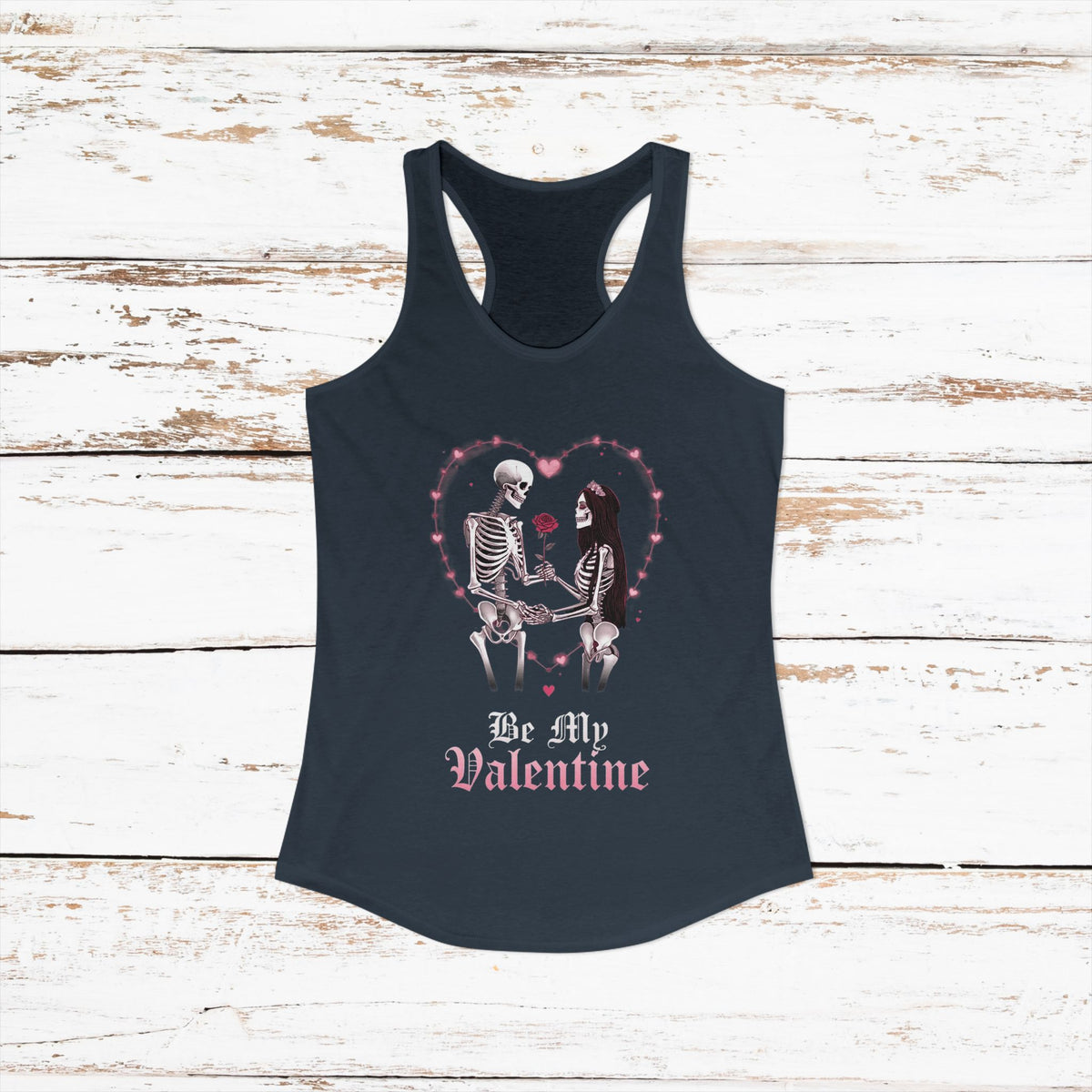 Copy of Copy of Cute Gothic Skeleton Romance Shirt — Women's Racerback Tank