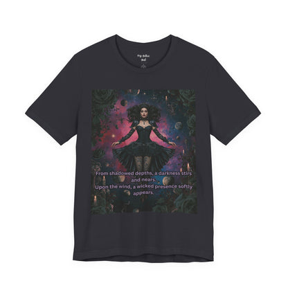 Gothic Sorceress Tee — "From shadowed depths..." Dark Fantasy Graphic T-Shirt