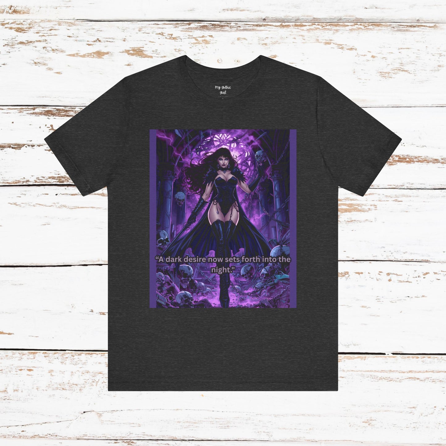 Dark Sorceress Graphic Tee — "A dark desire now sets forth into the night"