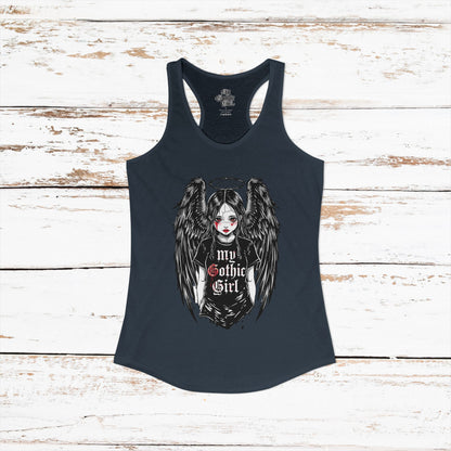 My Gothic Girl "Fallen Angel" — Women's Racer-back Tank Top