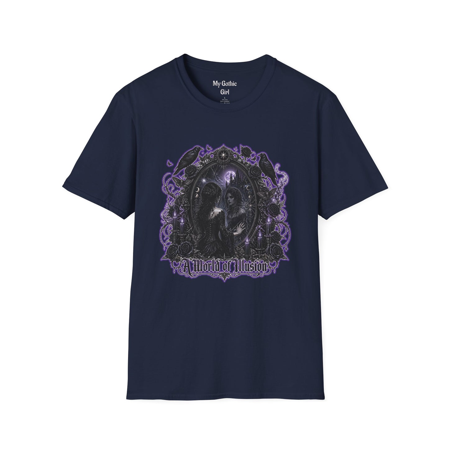 Gothic Mirror T-Shirt — "My Gothic Girl" Dark Violet Graphic Tee
