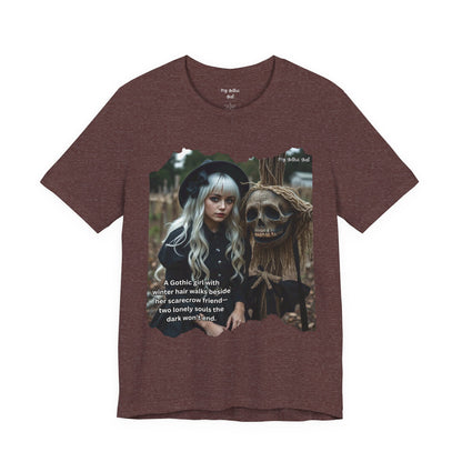 My Gothic Girl T-Shirt "Scarecrow Friend" – Whimsy Goth Streetwear, Dark Poetry Fashion, Alt Aesthetic Apparel