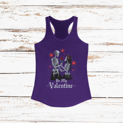 Cute Gothic Skeleton Romance Shirt — Women's Racerback Tank