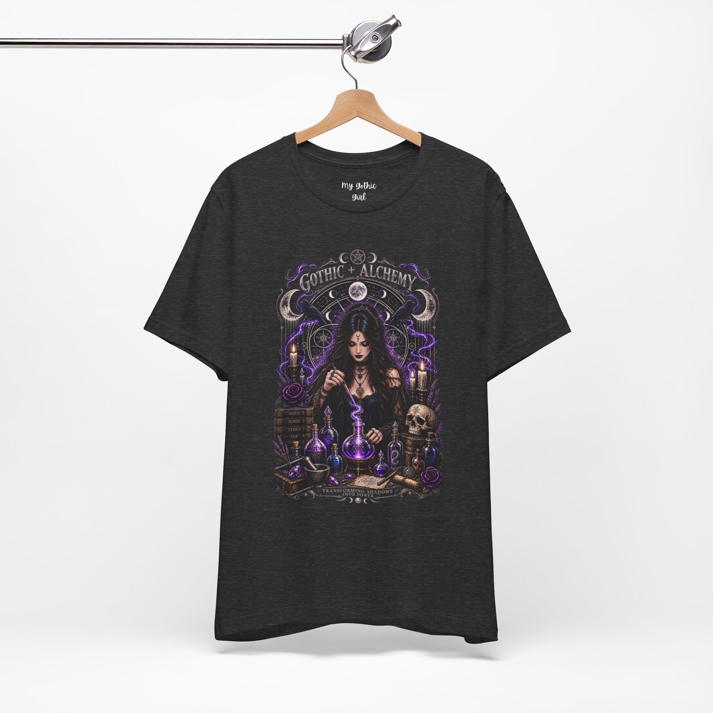 Gothic Alchemy T-Shirt — Witch Potion Skull Graphic Tee