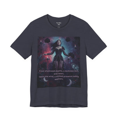 Fantasy Witch T‑Shirt — "From shadowed depths..." Mystical Gothic Tee