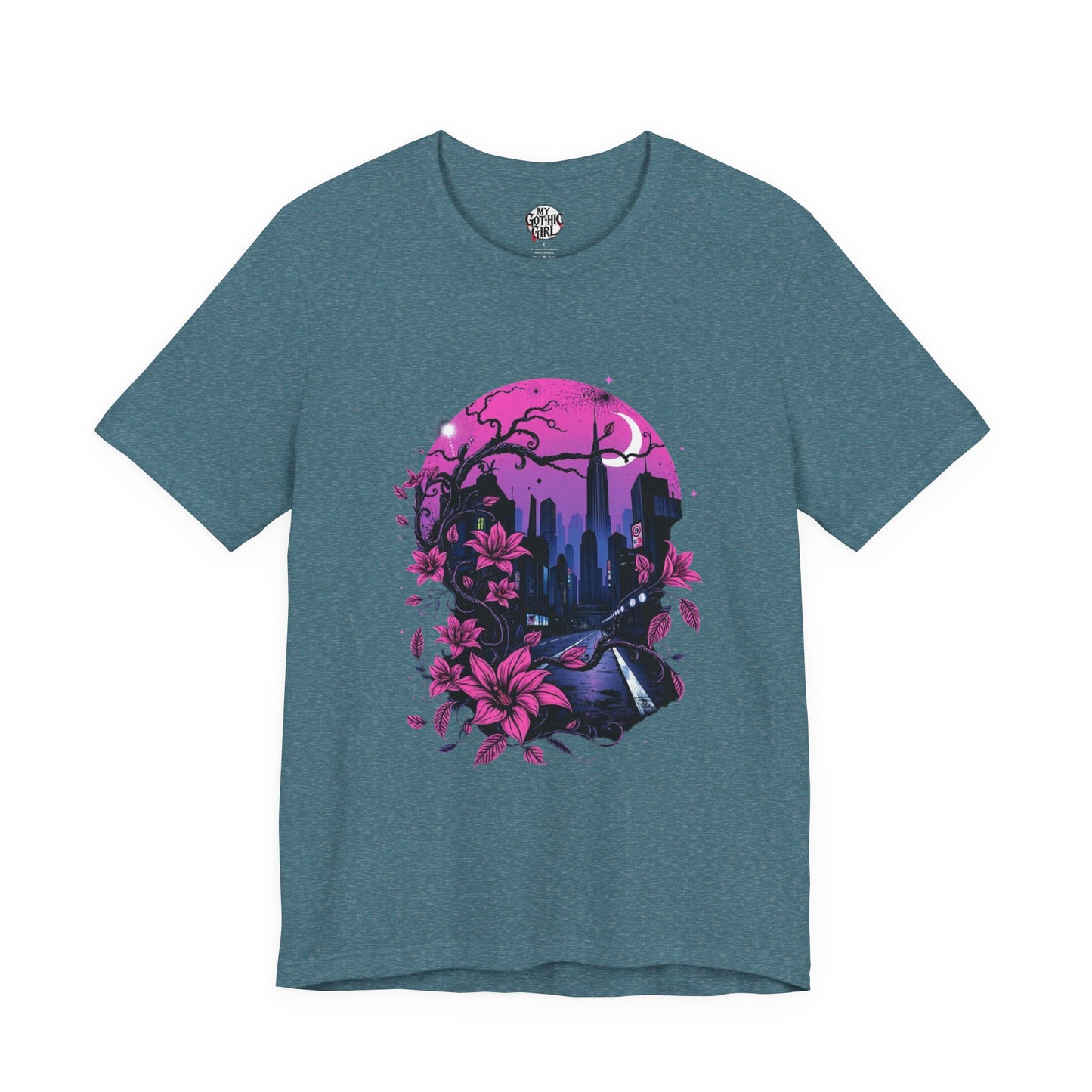 “Dark Bloom” — WhimsyGoth Floral Tee – Alt Aesthetic Poetic Goth Street-wear