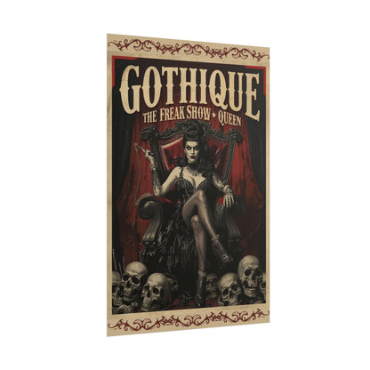 Gothique “The Freak Show Queen” Rolled Poster — Dark Circus Wall Art
