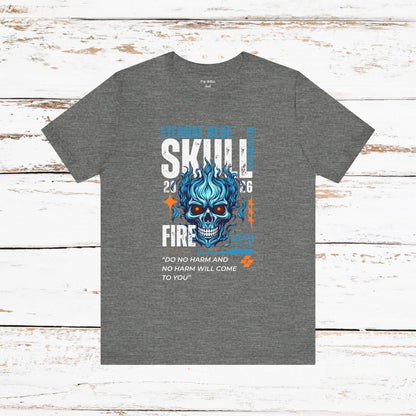 Eternal Blue Skull Flame Gothic Tee