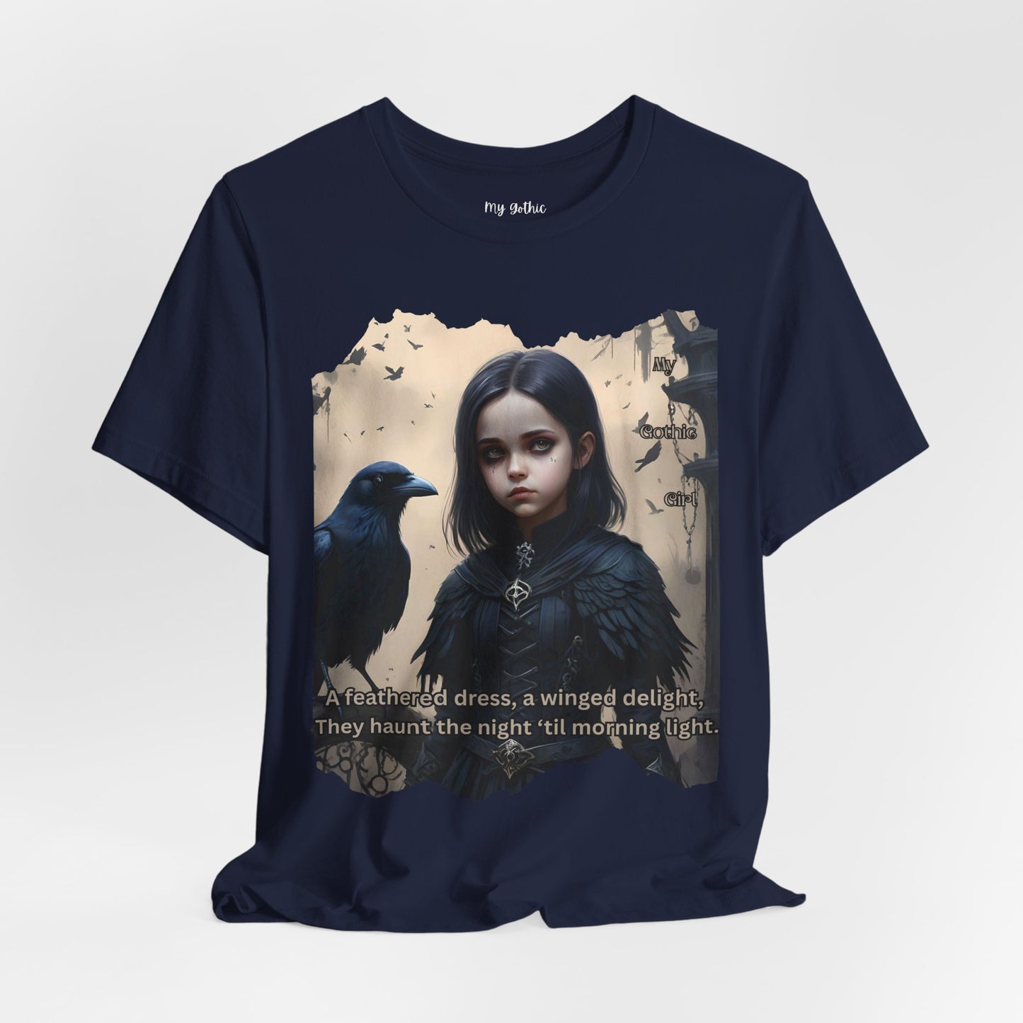 My Gothic Girl T-Shirt "Black Raven"  Whimsy Goth, Goth Fashion, Poetic Gothic Street Wear