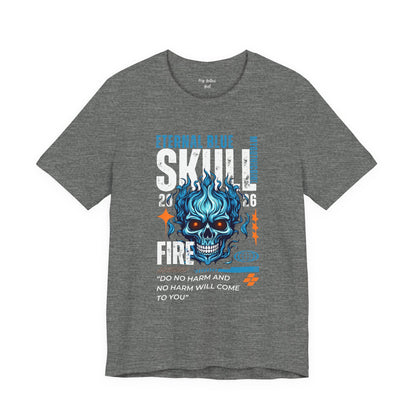 Eternal Blue Skull Flame Gothic Tee