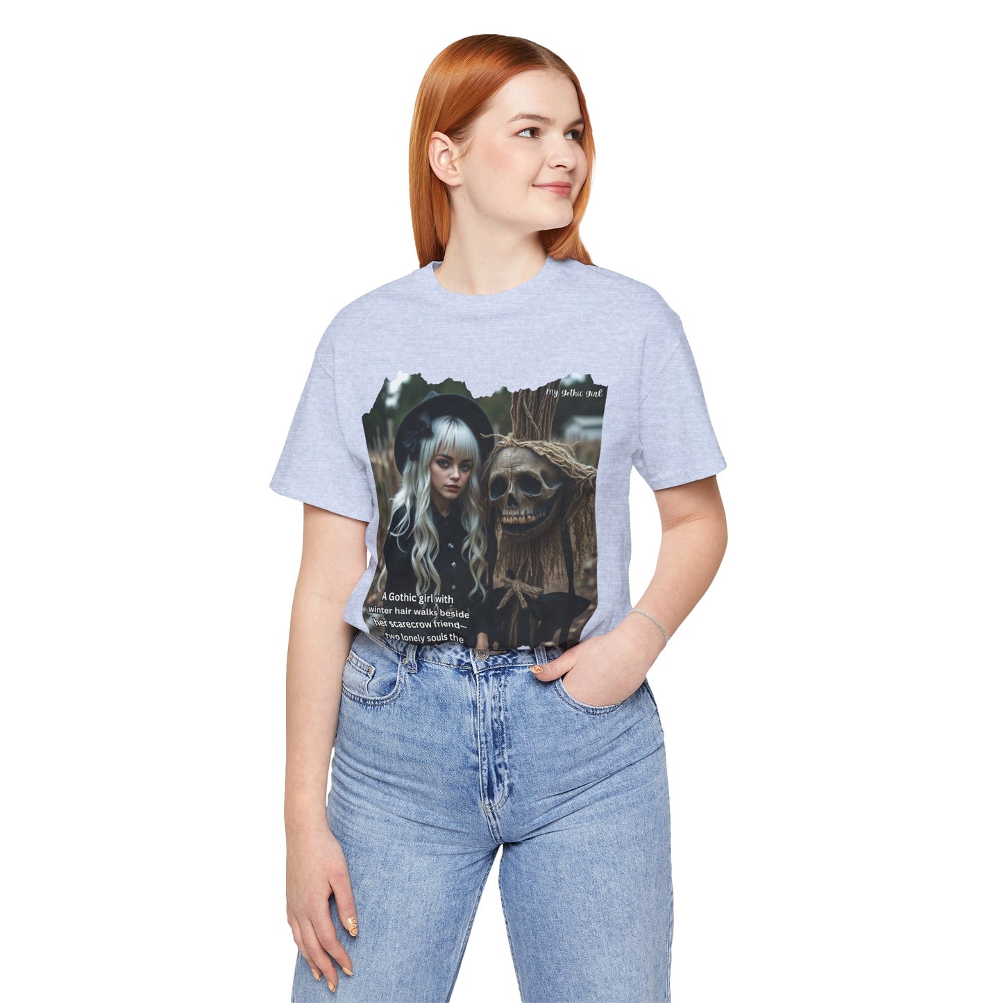 My Gothic Girl T-Shirt "Scarecrow Friend" – Whimsy Goth Streetwear, Dark Poetry Fashion, Alt Aesthetic Apparel