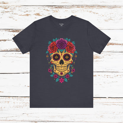 Day of the Dead Sugar Skull Tee — Floral Calavera Graphic T-Shirt