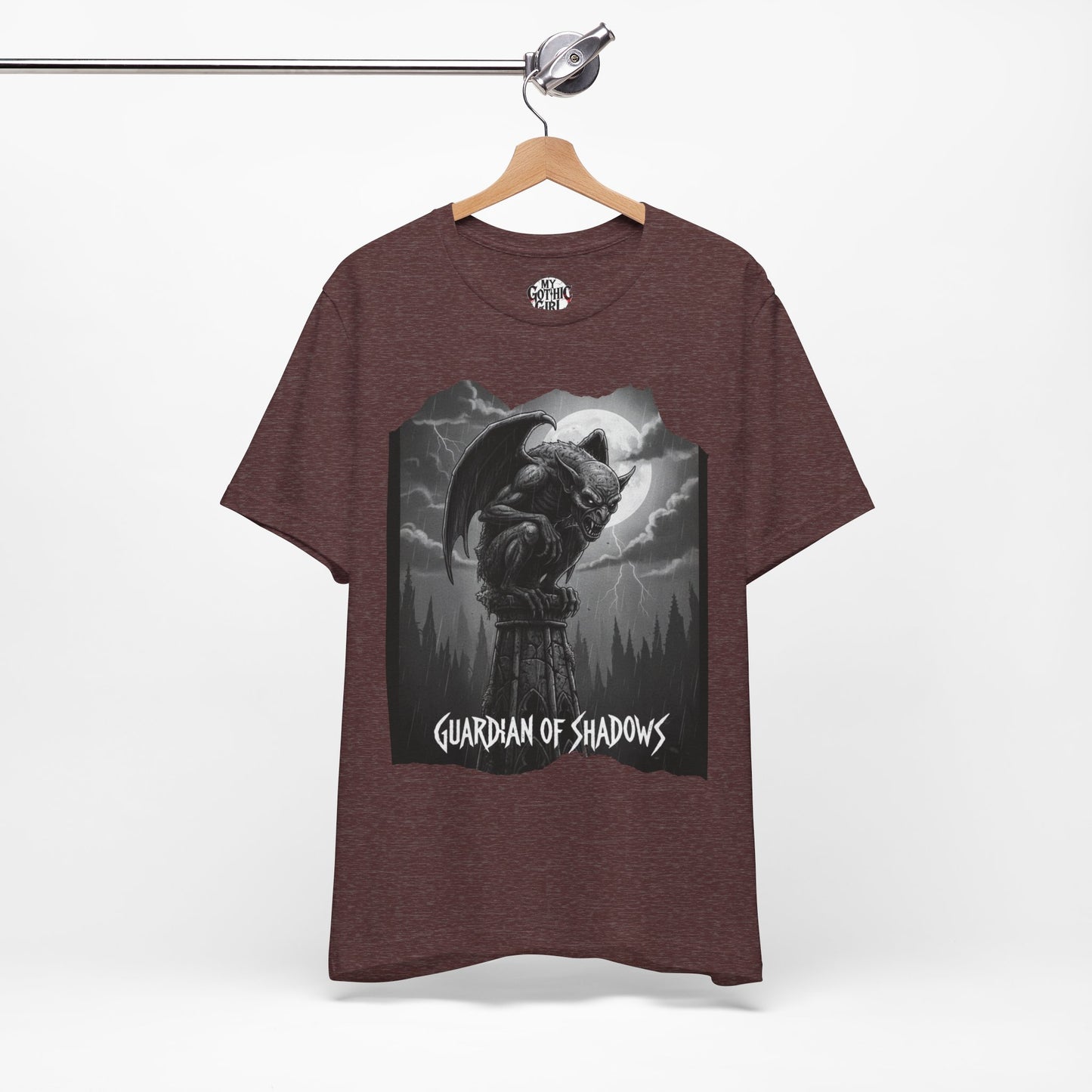"Guardian of Shadows"  Gothic Graphic T-Shirt – Alt Aesthetic Poetic Goth Streetwear