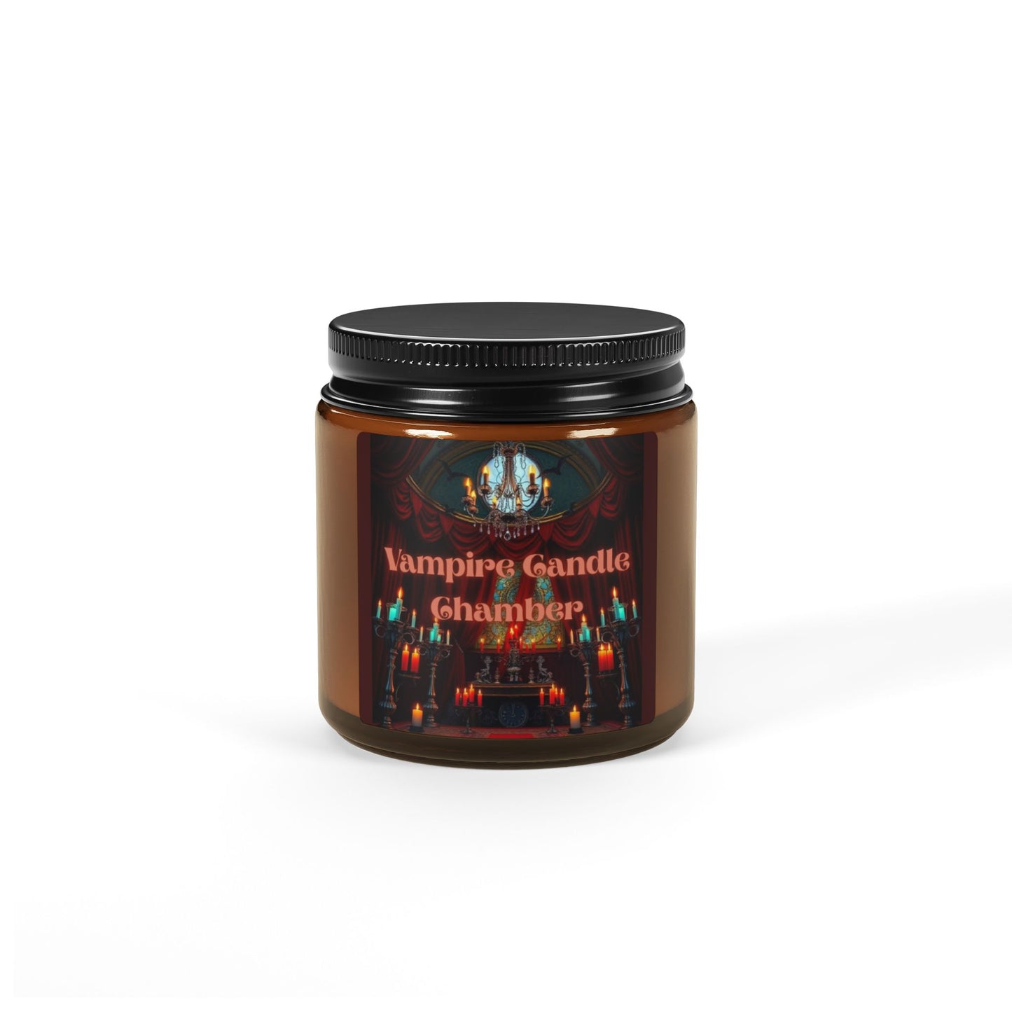 Vampire Candle Chamber — Scented Soy Amber Jar (Gothic, Spiced & Smoky)