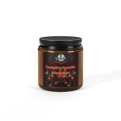 Vampire Candle Chamber — Scented Soy Amber Jar (Gothic, Spiced & Smoky)
