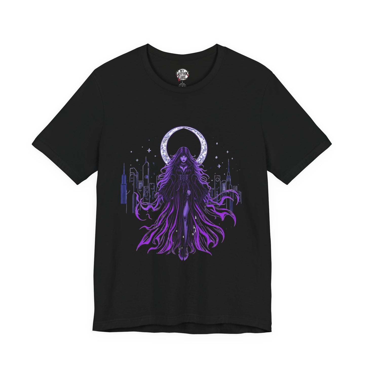 “Celestial Enchantress”  Gothic Graphic T-Shirt – Alt Aesthetic Poetic Goth Street-wear