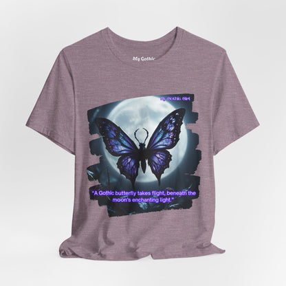 My Gothic Girl T-Shirt "Purple Gothic Butterfly" – Whimsy Goth Streetwear, Dark Poetry Fashion, Alt Aesthetic Apparel