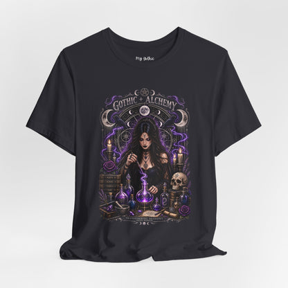 Gothic Alchemy T-Shirt — Witch Potion Skull Graphic Tee