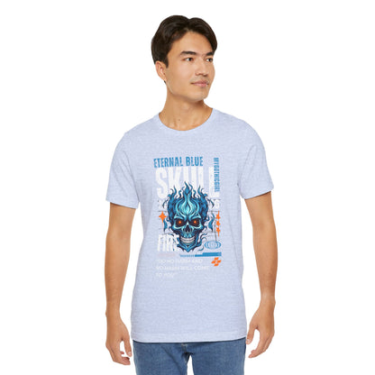 Eternal Blue Skull Flame Gothic Tee