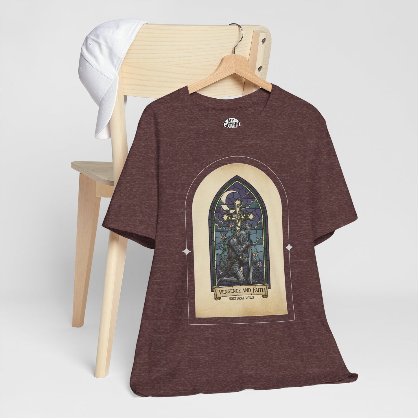 "Vengeance and Faith"  Gothic Graphic T-Shirt – Alt Aesthetic Poetic Goth Streetwear
