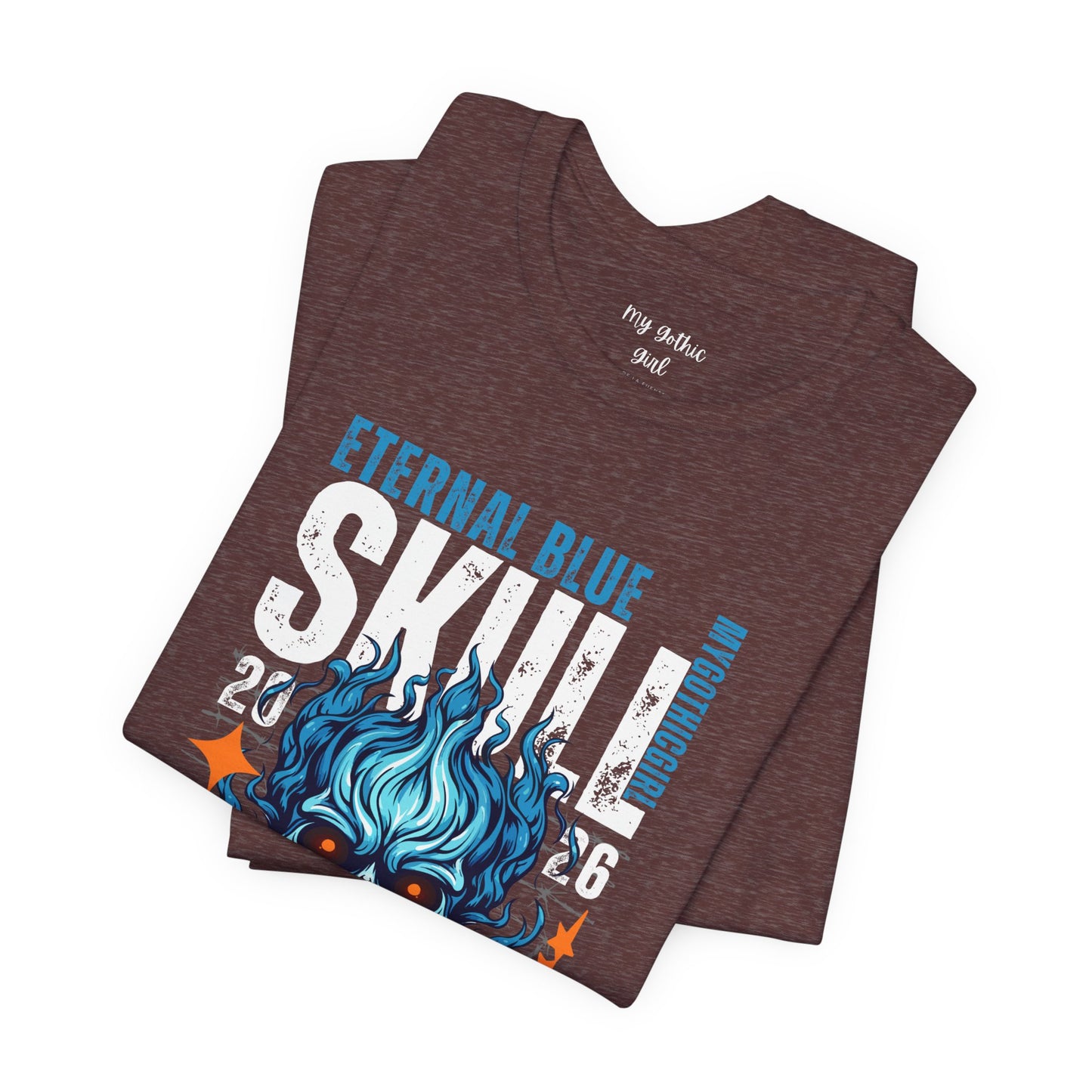 Eternal Blue Skull Flame Gothic Tee